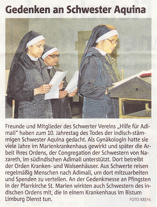 Artikel Gedenkgottesdienst